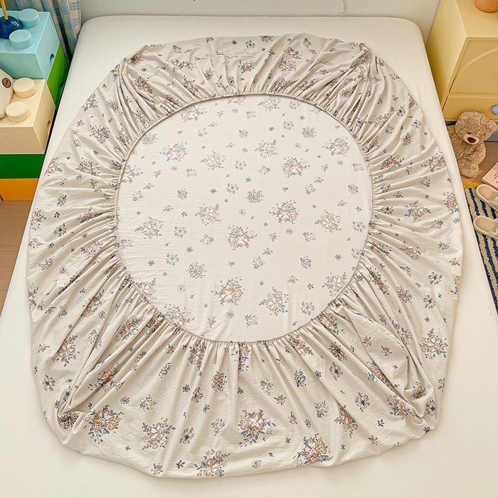 91家纺网 家纺一手货源 找家纺 维娜斯家纺 2025新款A类水洗棉双层纱床笠单件 悠然南山