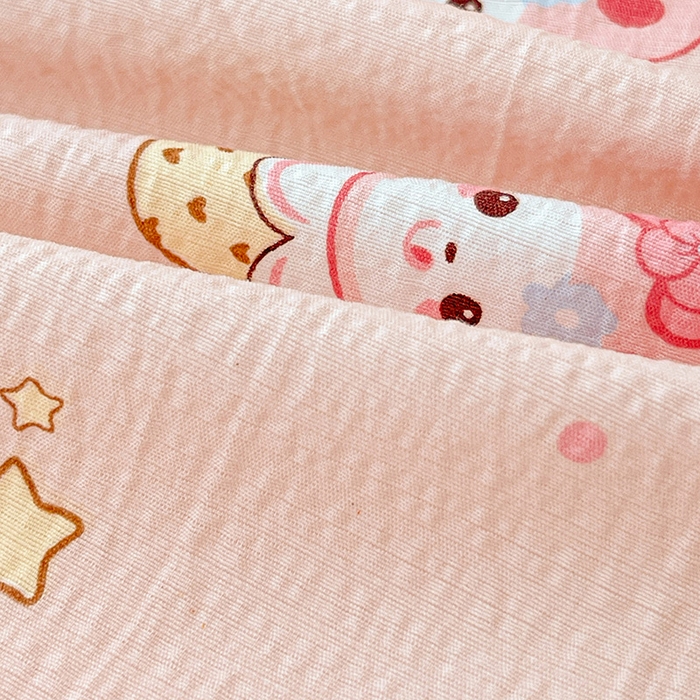 91家纺网 家纺一手货源 找家纺 维娜斯家纺 2025新款A类水洗棉双层纱床笠单件 小兔莉莉