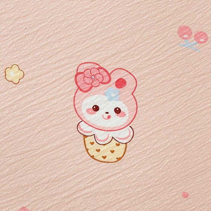 91家纺网 家纺一手货源 找家纺 维娜斯家纺 2025新款A类水洗棉双层纱床笠单件 小兔莉莉