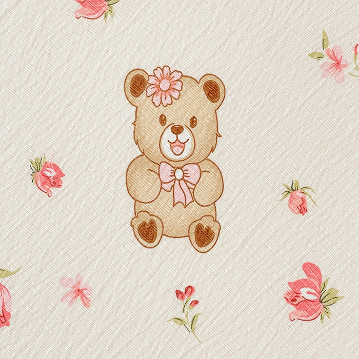 91家纺网 家纺一手货源 找家纺 维娜斯家纺 2025新款A类水洗棉双层纱床笠单件 小熊花园