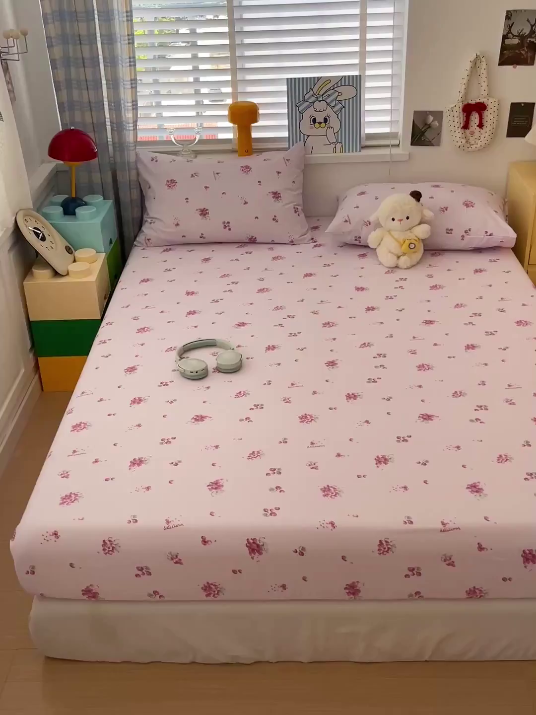 91家纺网 家纺一手货源 找家纺 维娜斯家纺 2025新款A类水洗棉双层纱床笠单件 夏日盛果