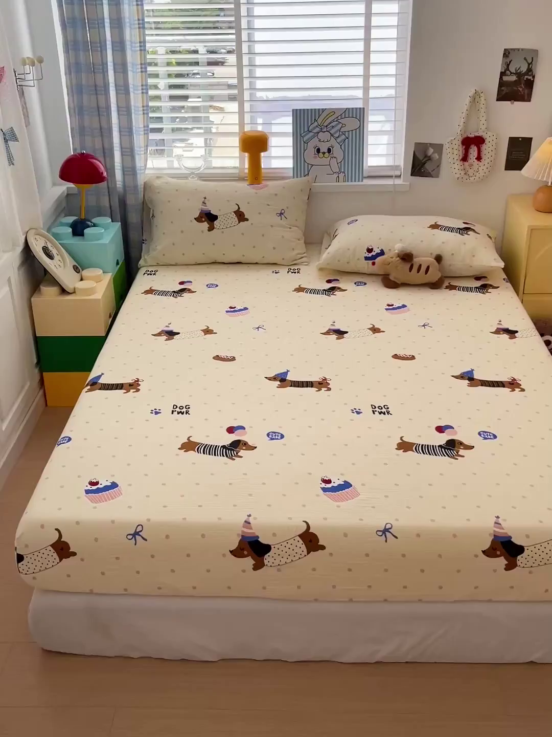 91家纺网 家纺一手货源 找家纺 维娜斯家纺 2025新款A类水洗棉双层纱床笠单件 欢度节日