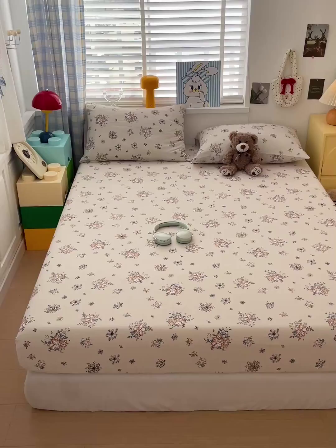 91家纺网 家纺一手货源 找家纺 维娜斯家纺 2025新款A类水洗棉双层纱床笠单件 悠然南山