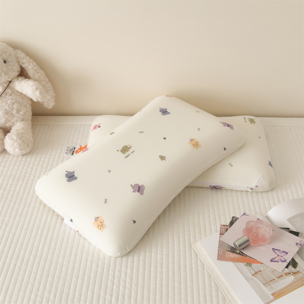 91家纺网 家纺一手货源 找家纺 麦肯锡 2025新款可爱碎花儿童记忆枕-终版 小象乐园