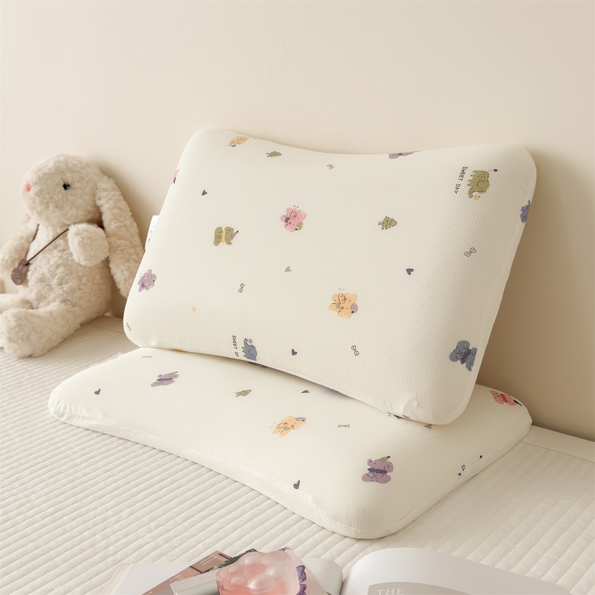 91家纺网 家纺一手货源 找家纺 麦肯锡 2025新款可爱碎花儿童记忆枕-终版 小象乐园