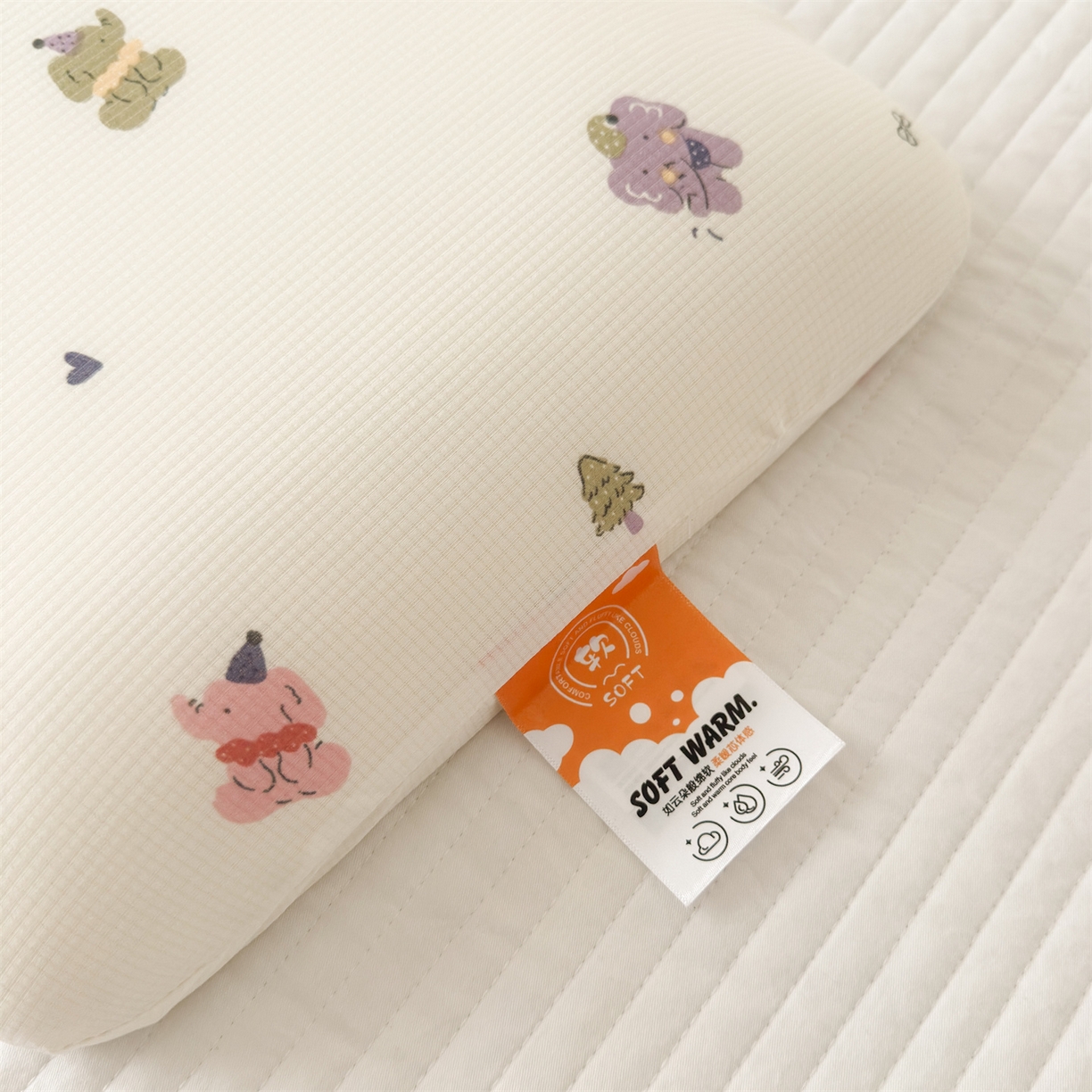 91家纺网 家纺一手货源 找家纺 麦肯锡 2025新款可爱碎花儿童记忆枕-终版 小象乐园