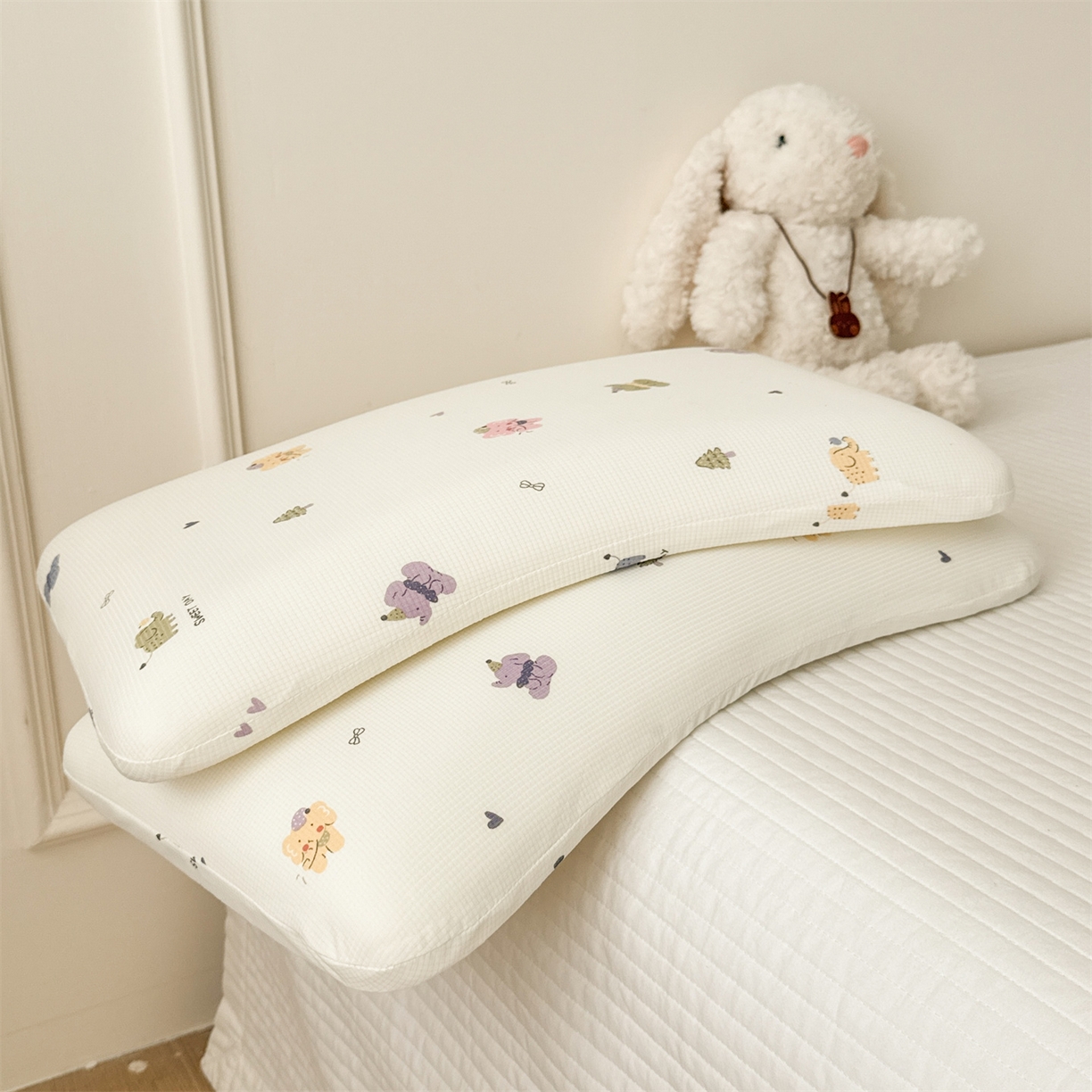 91家纺网 家纺一手货源 找家纺 麦肯锡 2025新款可爱碎花儿童记忆枕-终版 小象乐园