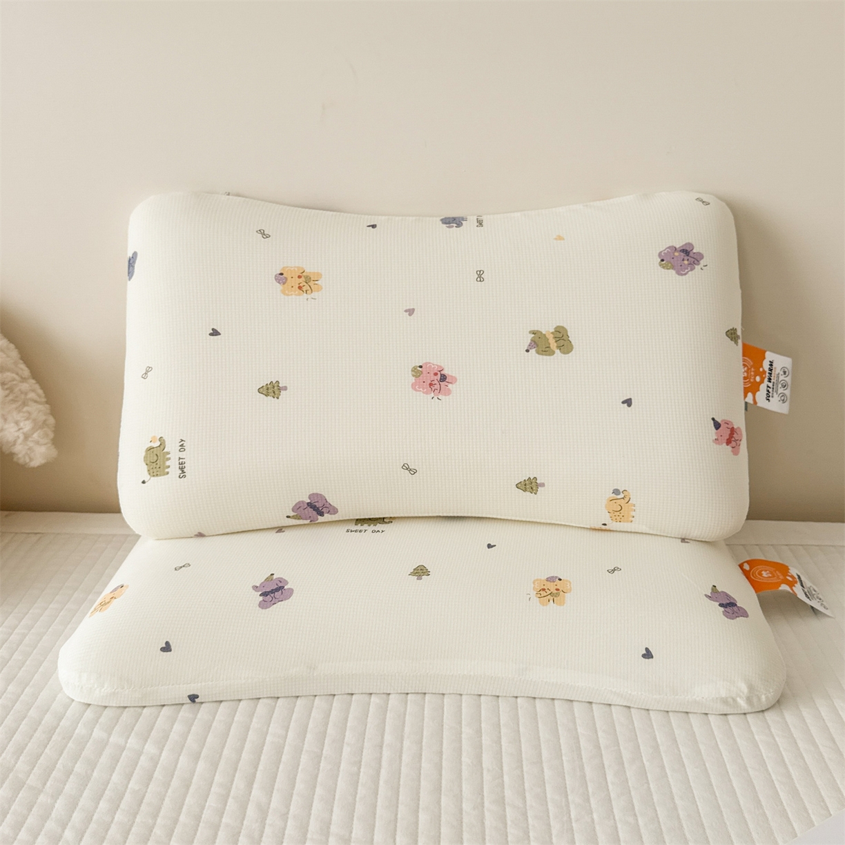 91家纺网 家纺一手货源 找家纺 麦肯锡 2025新款可爱碎花儿童记忆枕-终版 小象乐园