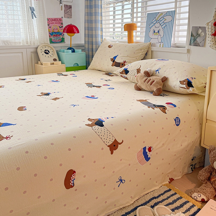 91家纺网 家纺一手货源 找家纺 （总）维娜斯家纺 2025新款A类水洗棉双层纱床单单件