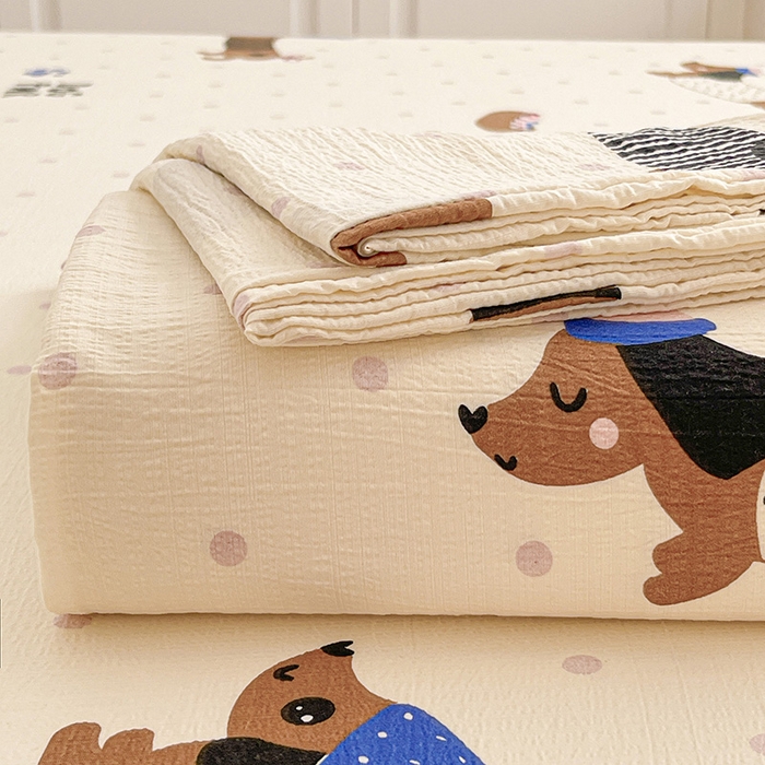 91家纺网 家纺一手货源 找家纺 （总）维娜斯家纺 2025新款A类水洗棉双层纱床单单件