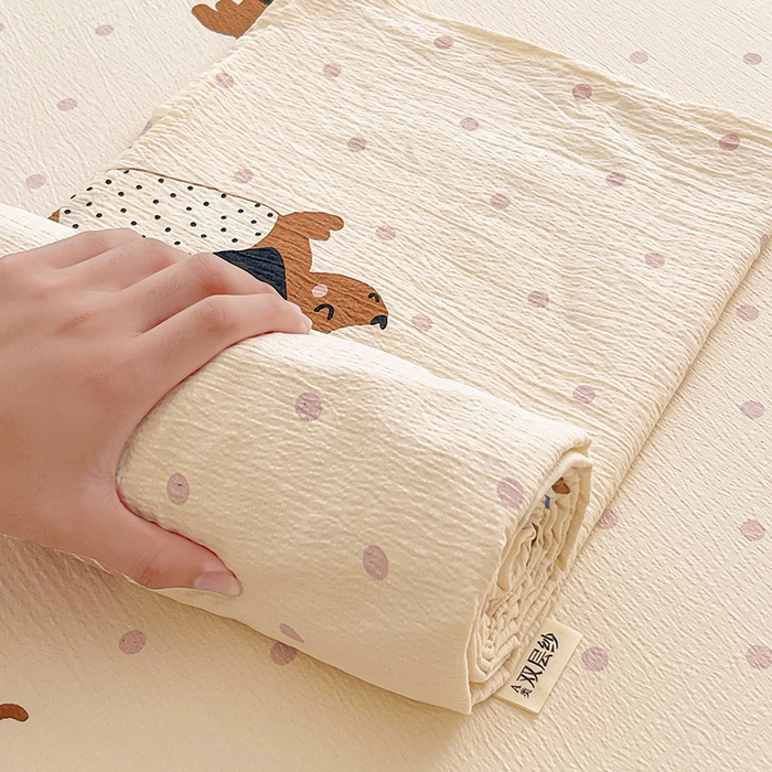 91家纺网 家纺一手货源 找家纺 （总）维娜斯家纺 2025新款A类水洗棉双层纱床单单件