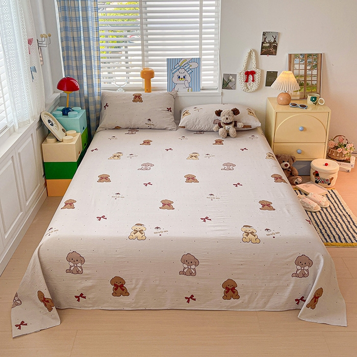 91家纺网 家纺一手货源 找家纺 （总）维娜斯家纺 2025新款A类水洗棉双层纱床单单件