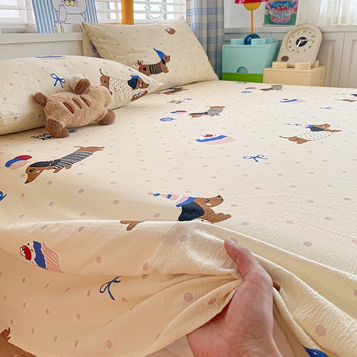 91家纺网 家纺一手货源 找家纺 （总）维娜斯家纺 2025新款A类水洗棉双层纱床单单件