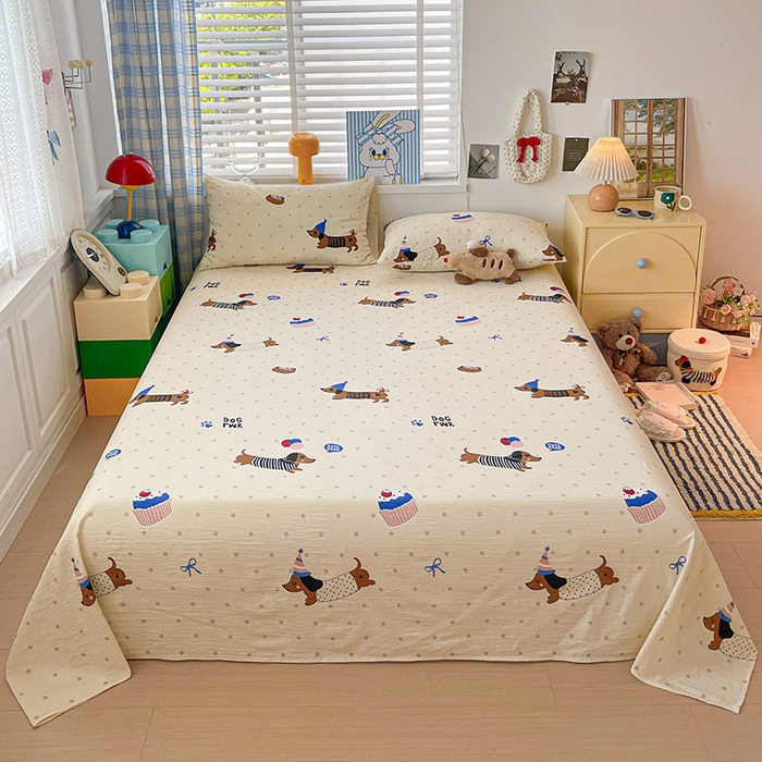 91家纺网 家纺一手货源 找家纺 （总）维娜斯家纺 2025新款A类水洗棉双层纱床单单件