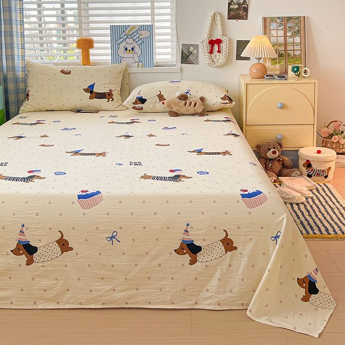 91家纺网 家纺一手货源 找家纺 （总）维娜斯家纺 2025新款A类水洗棉双层纱床单单件