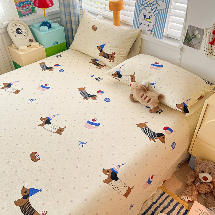 91家纺网 家纺一手货源 找家纺 （总）维娜斯家纺 2025新款A类水洗棉双层纱床单单件