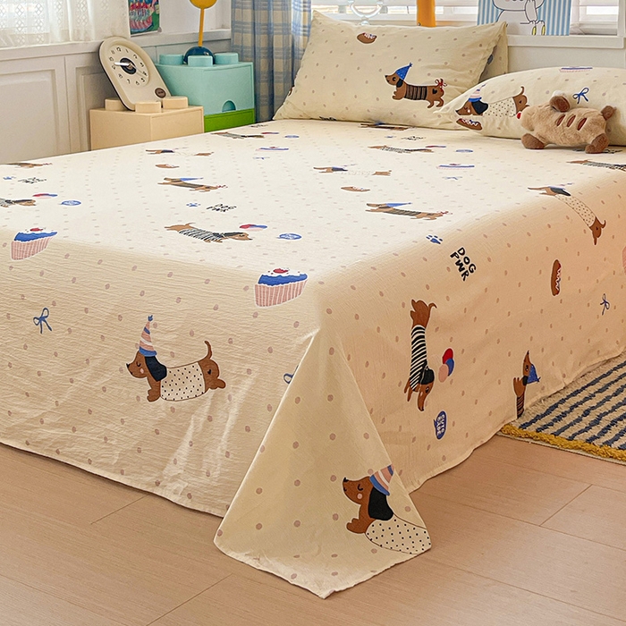 91家纺网 家纺一手货源 找家纺 维娜斯家纺 2025新款A类水洗棉双层纱床单单件 欢度节日