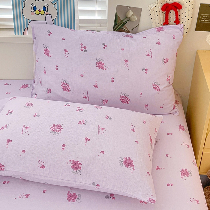 91家纺网 家纺一手货源 找家纺 维娜斯家纺 2025新款A类水洗棉双层纱床单单件 夏日盛果