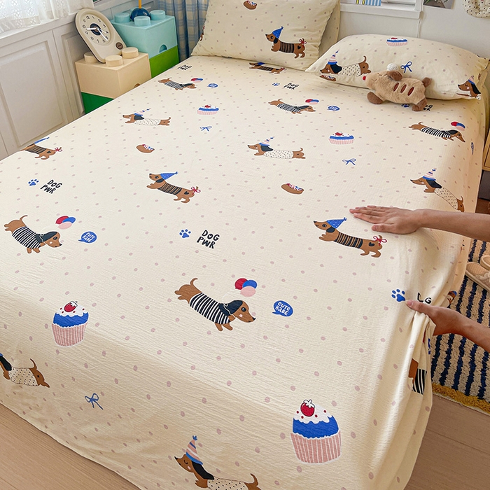 91家纺网 家纺一手货源 找家纺 维娜斯家纺 2025新款A类水洗棉双层纱床单单件 欢度节日