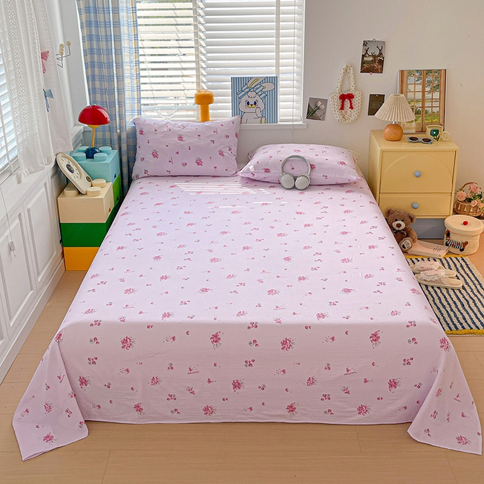 维娜斯家纺 2025新款A类水洗棉双层纱床单单件 夏日盛果