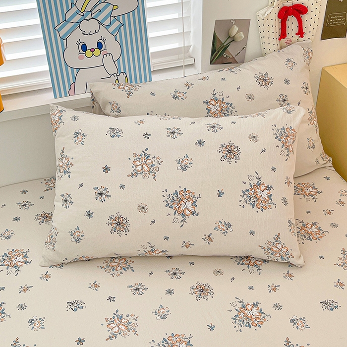 91家纺网 家纺一手货源 找家纺 维娜斯家纺 2025新款A类水洗棉双层纱床单单件 悠然南山