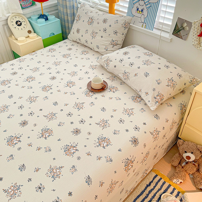 91家纺网 家纺一手货源 找家纺 维娜斯家纺 2025新款A类水洗棉双层纱床单单件 悠然南山