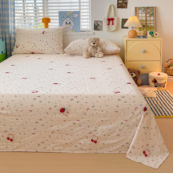 91家纺网 家纺一手货源 找家纺 维娜斯家纺 2025新款A类水洗棉双层纱床单单件 森林派对