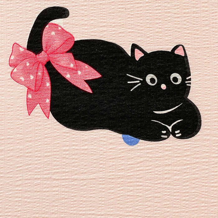 91家纺网 家纺一手货源 找家纺 维娜斯家纺 2025新款A类水洗棉双层纱床单单件 可爱猫咪