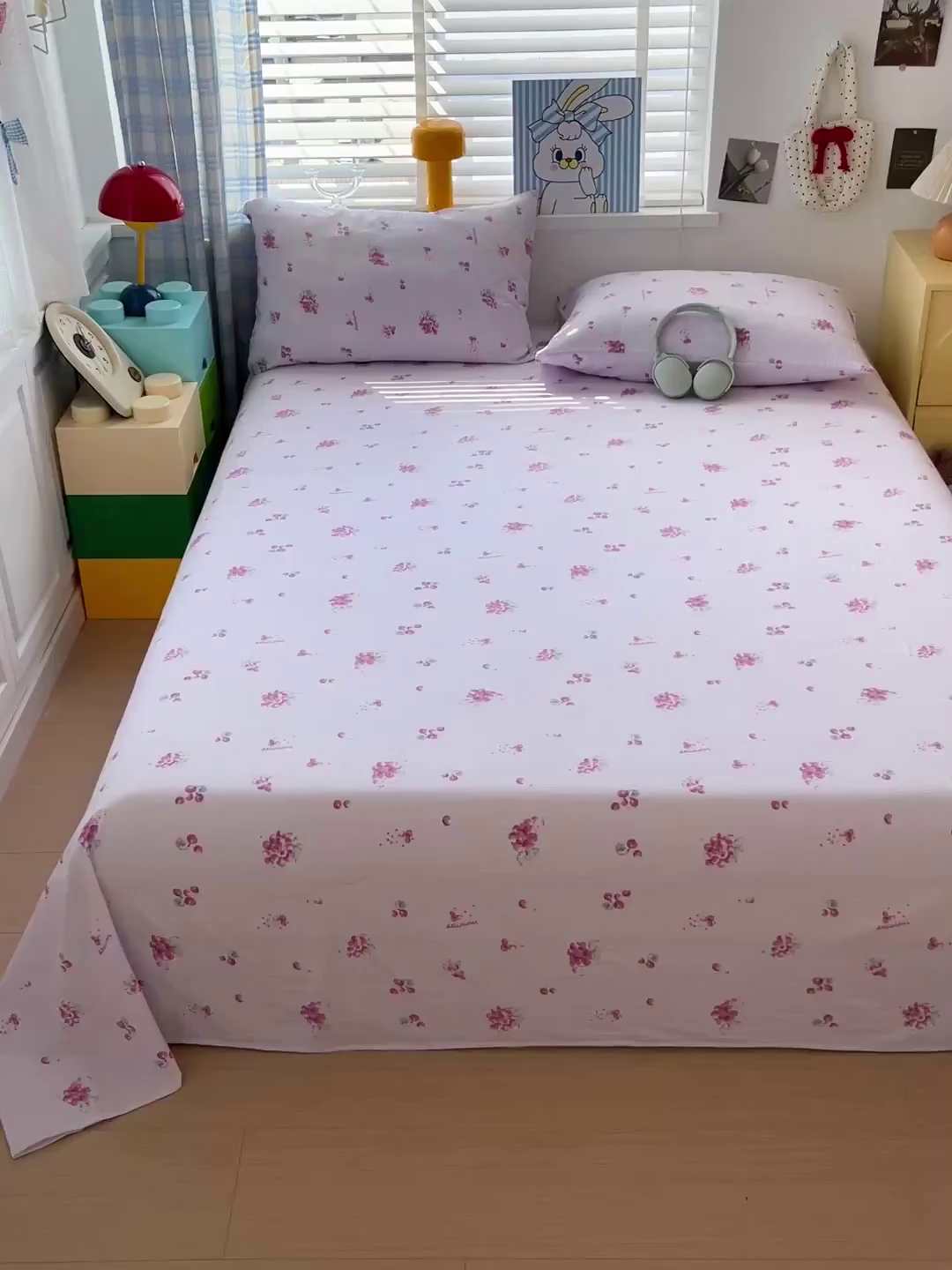 91家纺网 家纺一手货源 找家纺 维娜斯家纺 2025新款A类水洗棉双层纱床单单件 夏日盛果