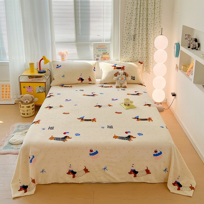 91家纺网 家纺一手货源 找家纺 （总）维娜斯家纺 2025新款卡通牛奶绒印花床单单件