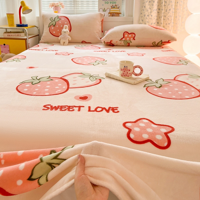 91家纺网 家纺一手货源 找家纺 （总）维娜斯家纺 2025新款卡通牛奶绒印花床单单件