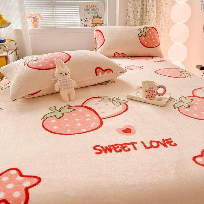 91家纺网 家纺一手货源 找家纺 （总）维娜斯家纺 2025新款卡通牛奶绒印花床单单件