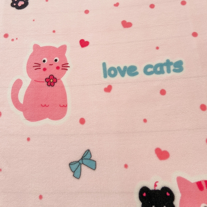 91家纺网 家纺一手货源 找家纺 维娜斯家纺 2025新款卡通牛奶绒印花床单单件 欢乐猫咪