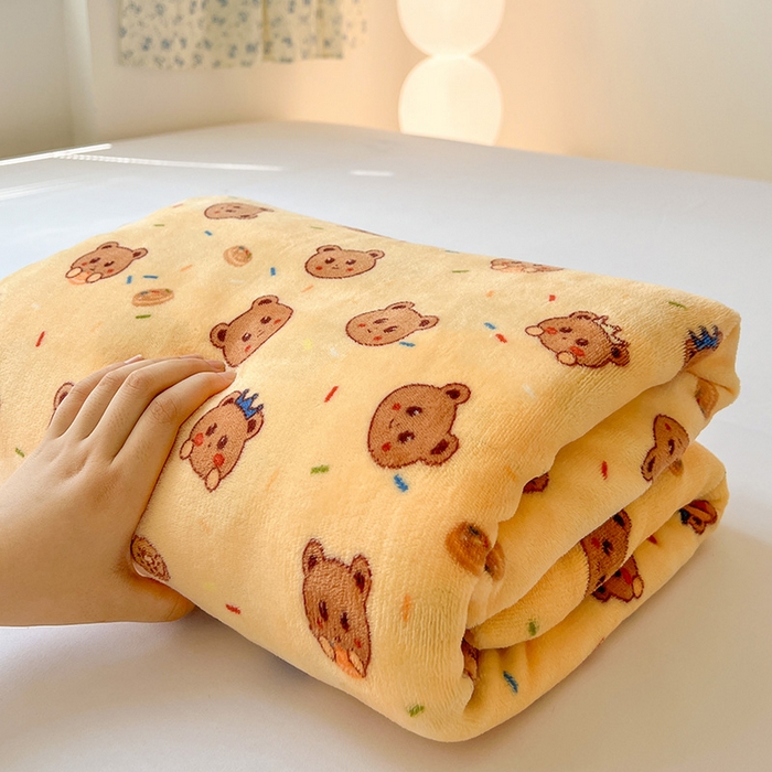 91家纺网 家纺一手货源 找家纺 维娜斯家纺 2025新款卡通牛奶绒印花床单单件 小熊梦梦