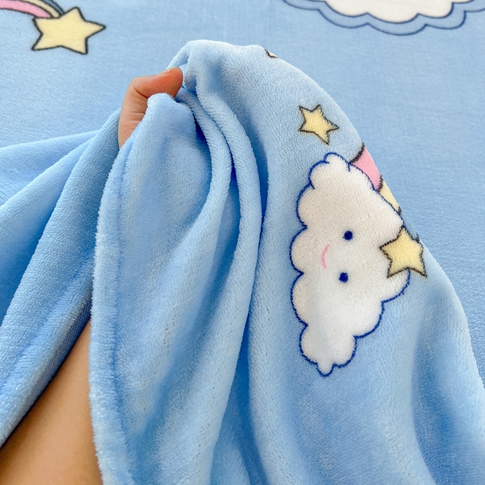 91家纺网 家纺一手货源 找家纺 维娜斯家纺 2025新款卡通牛奶绒印花床单单件 萌萌哈奇