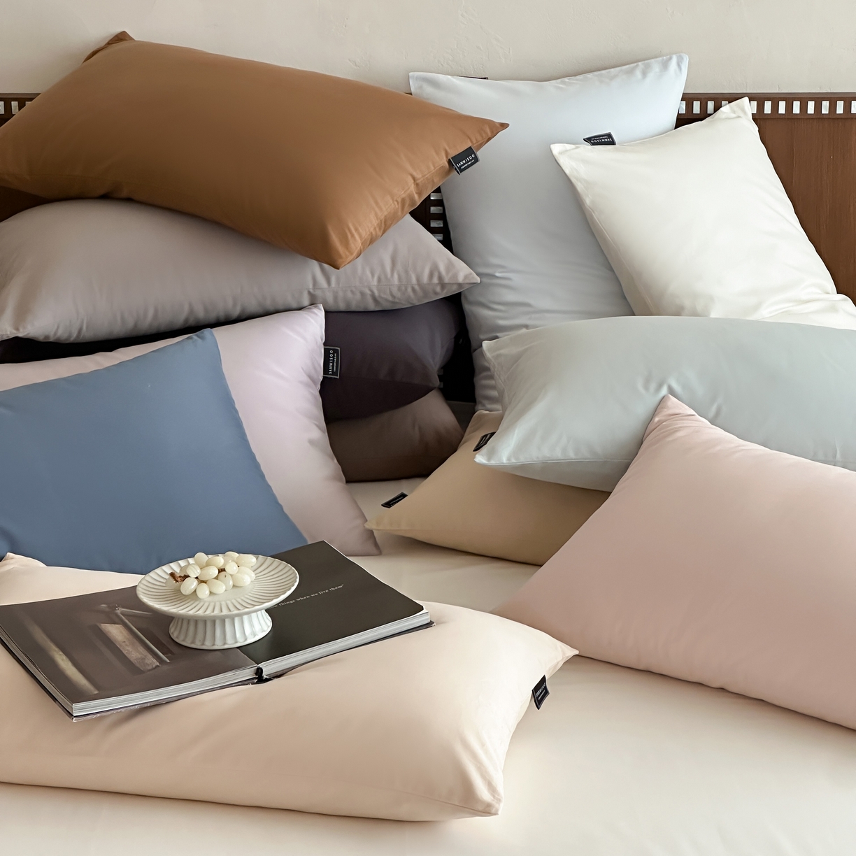 91家纺网 家纺一手货源 找家纺 （总）三味舒屋 2025新款50支磨毛长绒棉纯棉纯色单枕套枕套单件-长期主义