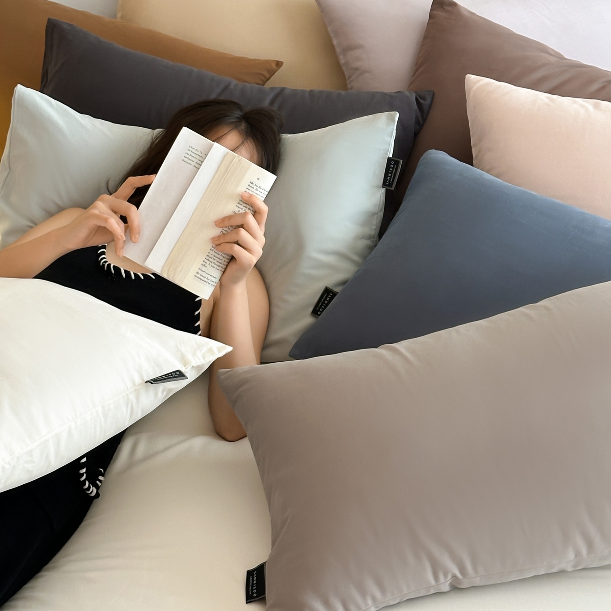 91家纺网 家纺一手货源 找家纺 （总）三味舒屋 2025新款50支磨毛长绒棉纯棉纯色单枕套枕套单件-长期主义