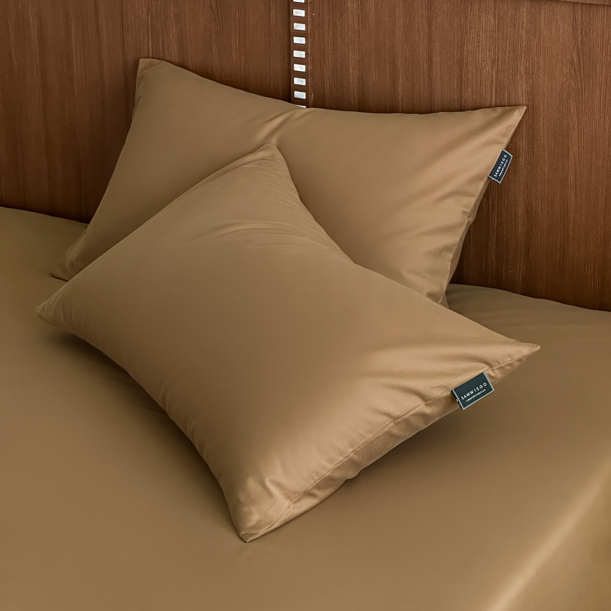 91家纺网 家纺一手货源 找家纺 三味舒屋 2025新款50支磨毛长绒棉纯棉纯色单枕套枕套单件-长期主义 金属咖