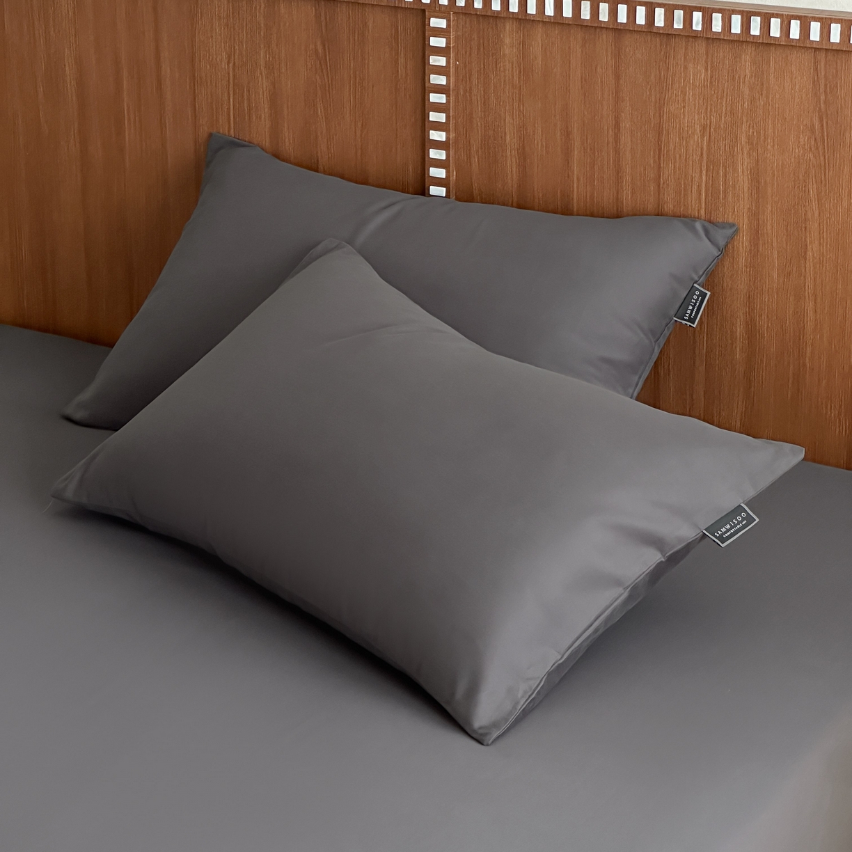 91家纺网 家纺一手货源 找家纺 三味舒屋 2025新款50支磨毛长绒棉纯棉纯色单枕套枕套单件-长期主义 深灰