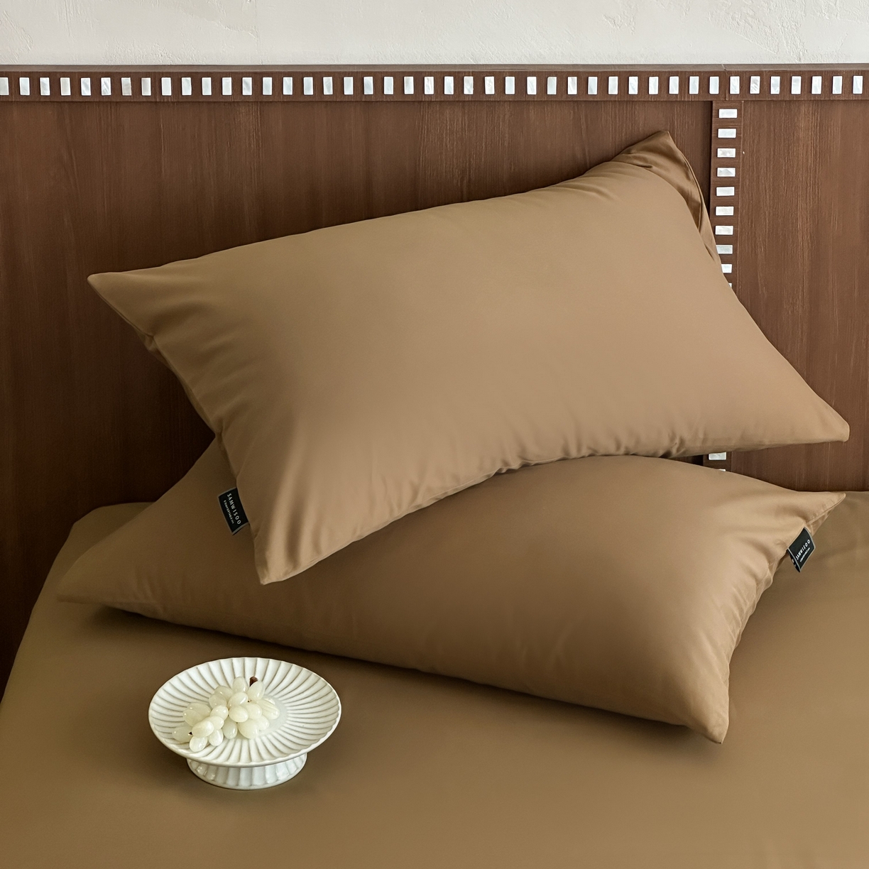 91家纺网 家纺一手货源 找家纺 三味舒屋 2025新款50支磨毛长绒棉纯棉纯色单枕套枕套单件-长期主义 金属咖