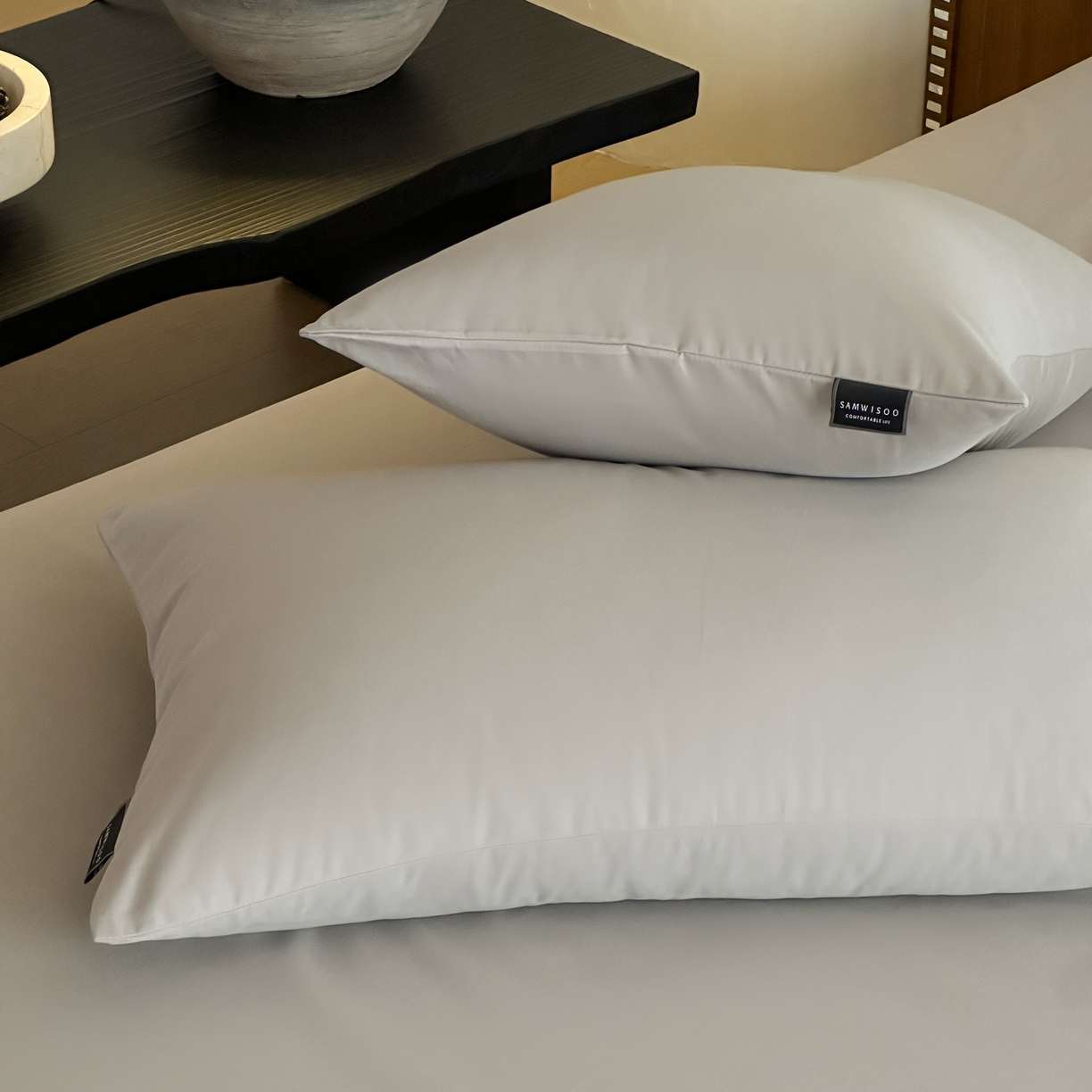 91家纺网 家纺一手货源 找家纺 三味舒屋 2025新款50支磨毛长绒棉纯棉纯色单枕套枕套单件-长期主义 拉丝灰