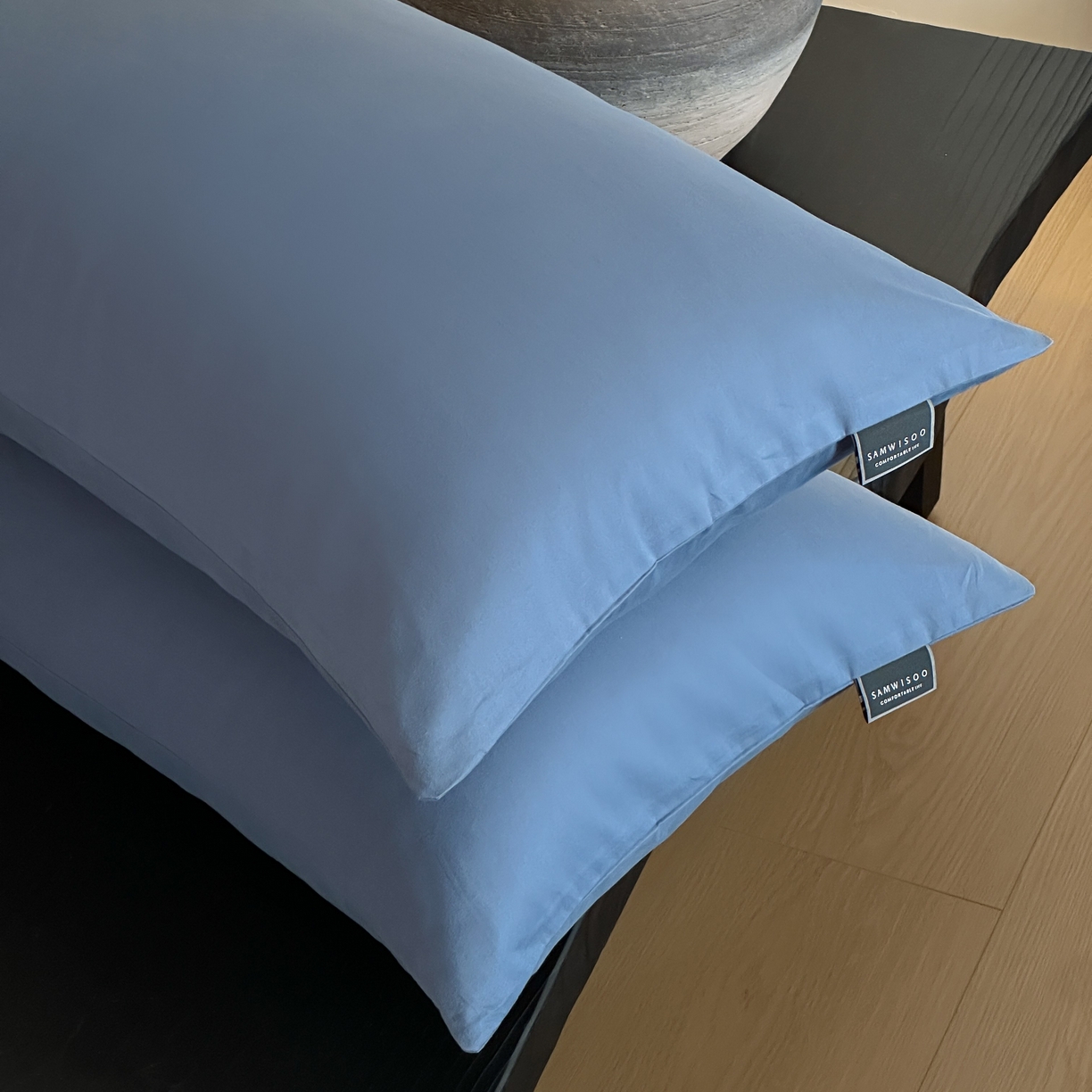 91家纺网 家纺一手货源 找家纺 三味舒屋 2025新款50支磨毛长绒棉纯棉纯色单枕套枕套单件-长期主义 南非蓝