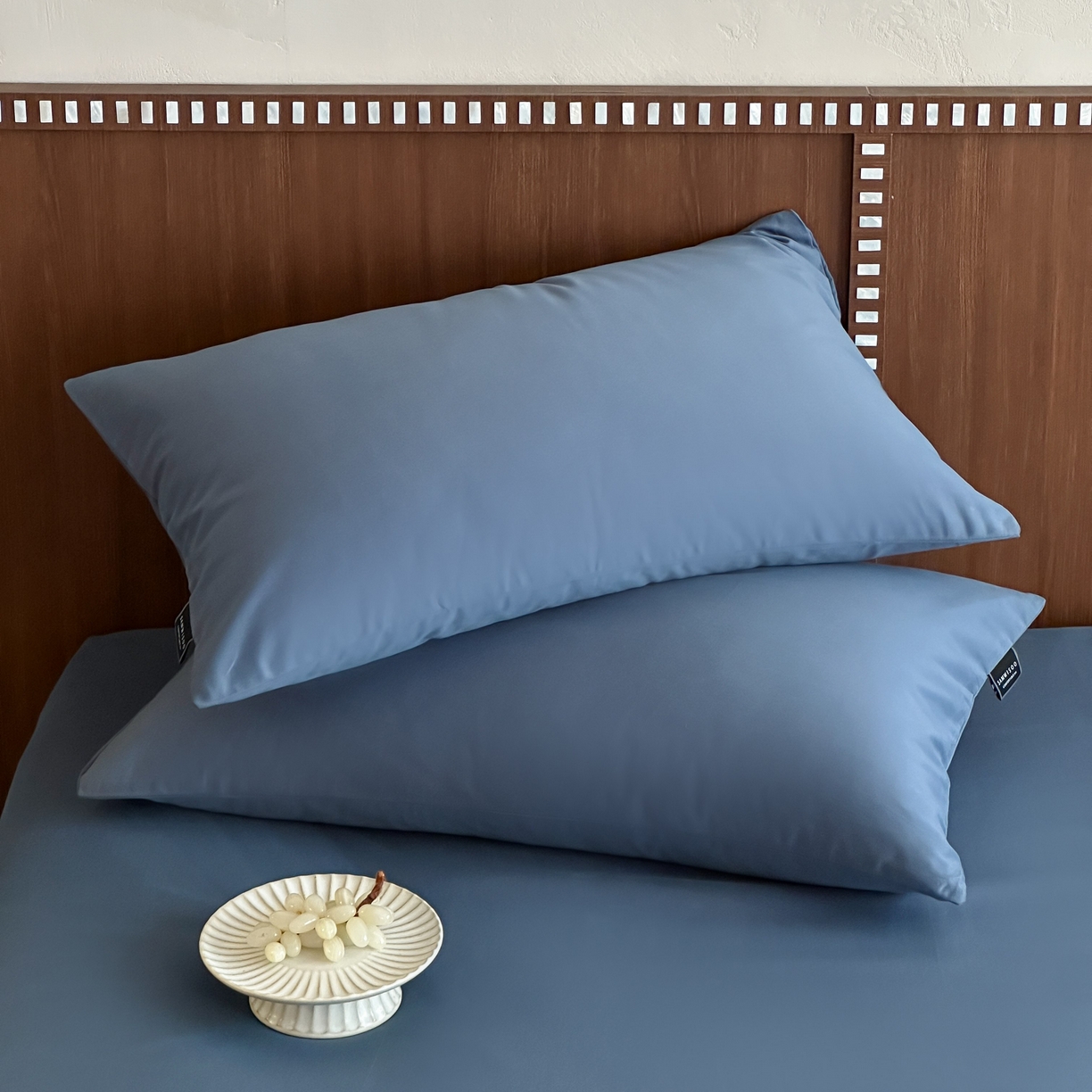 91家纺网 家纺一手货源 找家纺 三味舒屋 2025新款50支磨毛长绒棉纯棉纯色单枕套枕套单件-长期主义 南非蓝