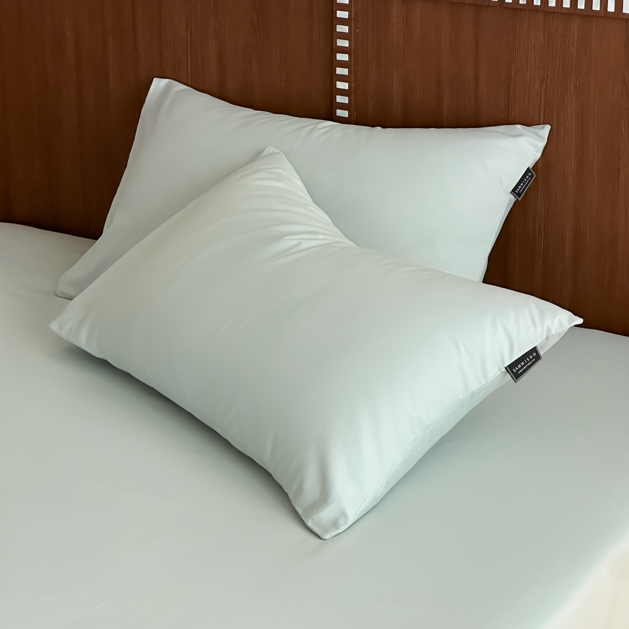 三味舒屋 2025新款50支磨毛长绒棉纯棉纯色单枕套枕套单件-长期主义 泡沫绿