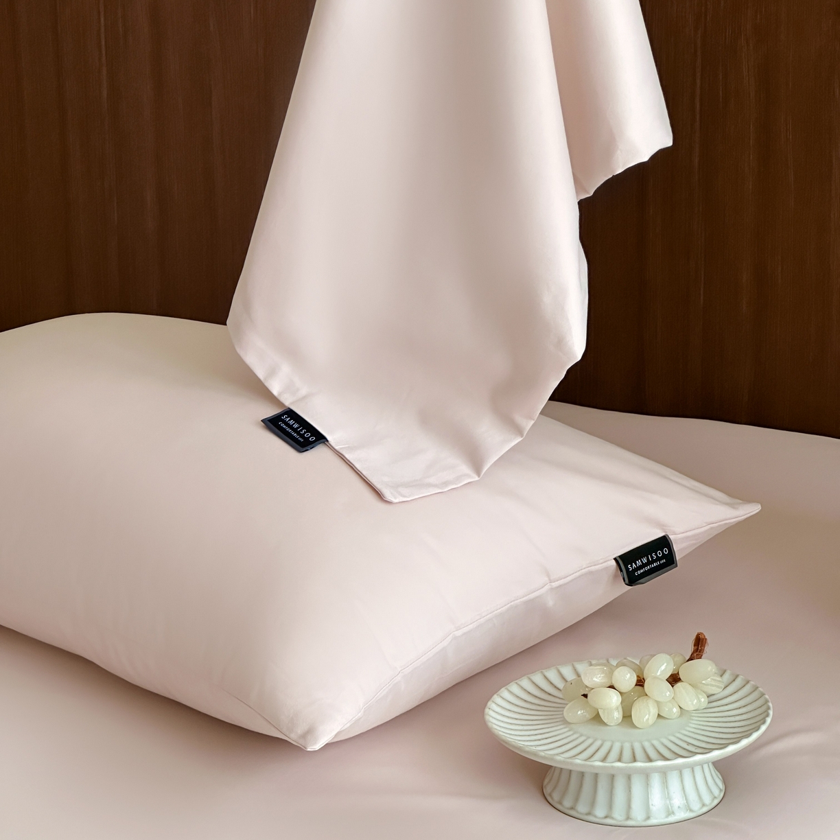 91家纺网 家纺一手货源 找家纺 三味舒屋 2025新款50支磨毛长绒棉纯棉纯色单枕套枕套单件-长期主义 浅淡粉