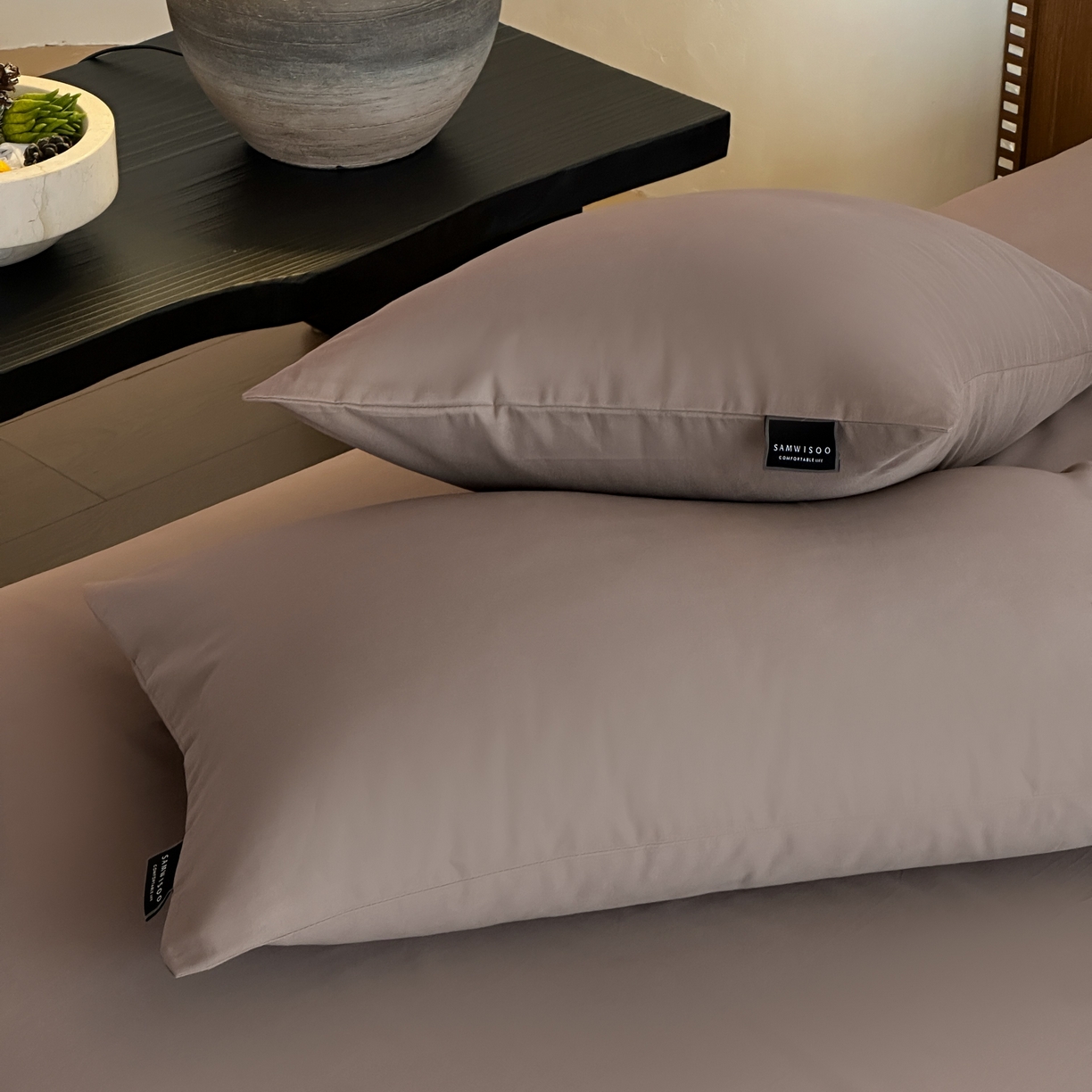 91家纺网 家纺一手货源 找家纺 三味舒屋 2025新款50支磨毛长绒棉纯棉纯色单枕套枕套单件-长期主义 巧克力