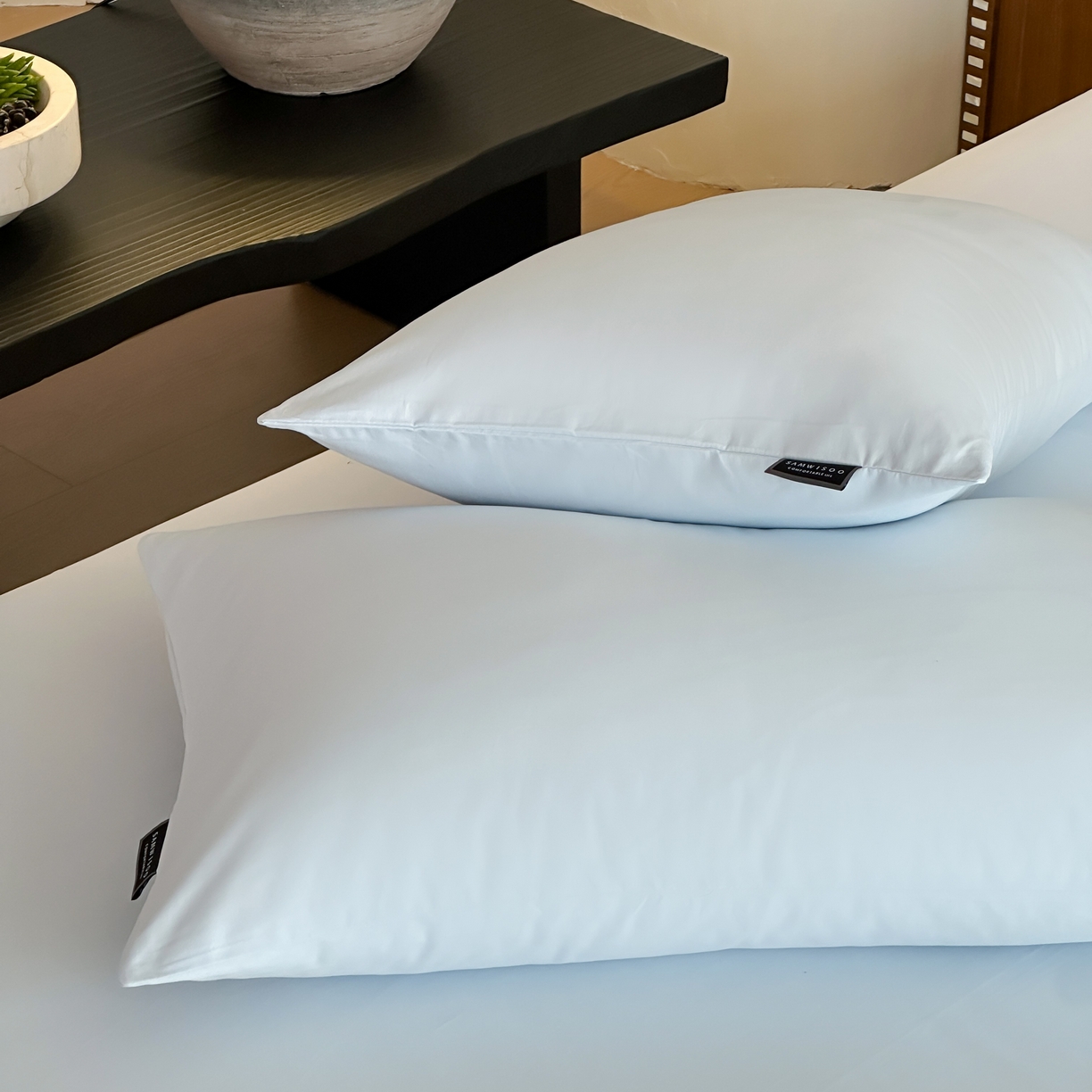 91家纺网 家纺一手货源 找家纺 三味舒屋 2025新款50支磨毛长绒棉纯棉纯色单枕套枕套单件-长期主义 晴天蓝