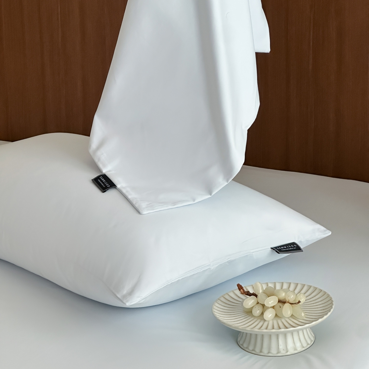 91家纺网 家纺一手货源 找家纺 三味舒屋 2025新款50支磨毛长绒棉纯棉纯色单枕套枕套单件-长期主义 晴天蓝