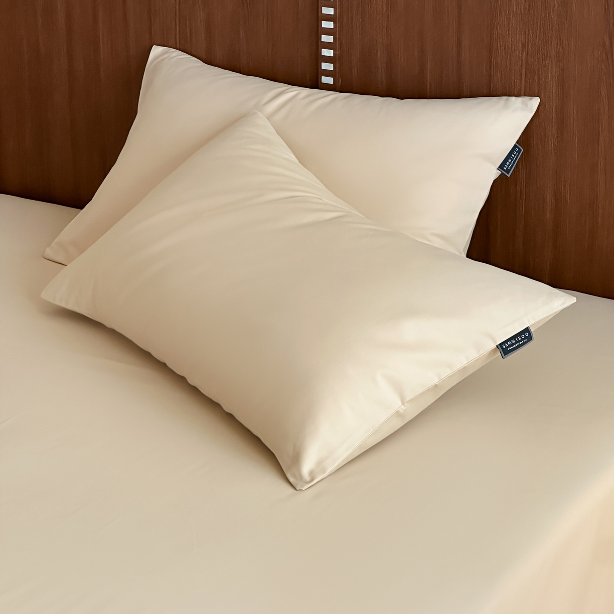 三味舒屋 2025新款50支磨毛长绒棉纯棉纯色单枕套枕套单件-长期主义 曲奇