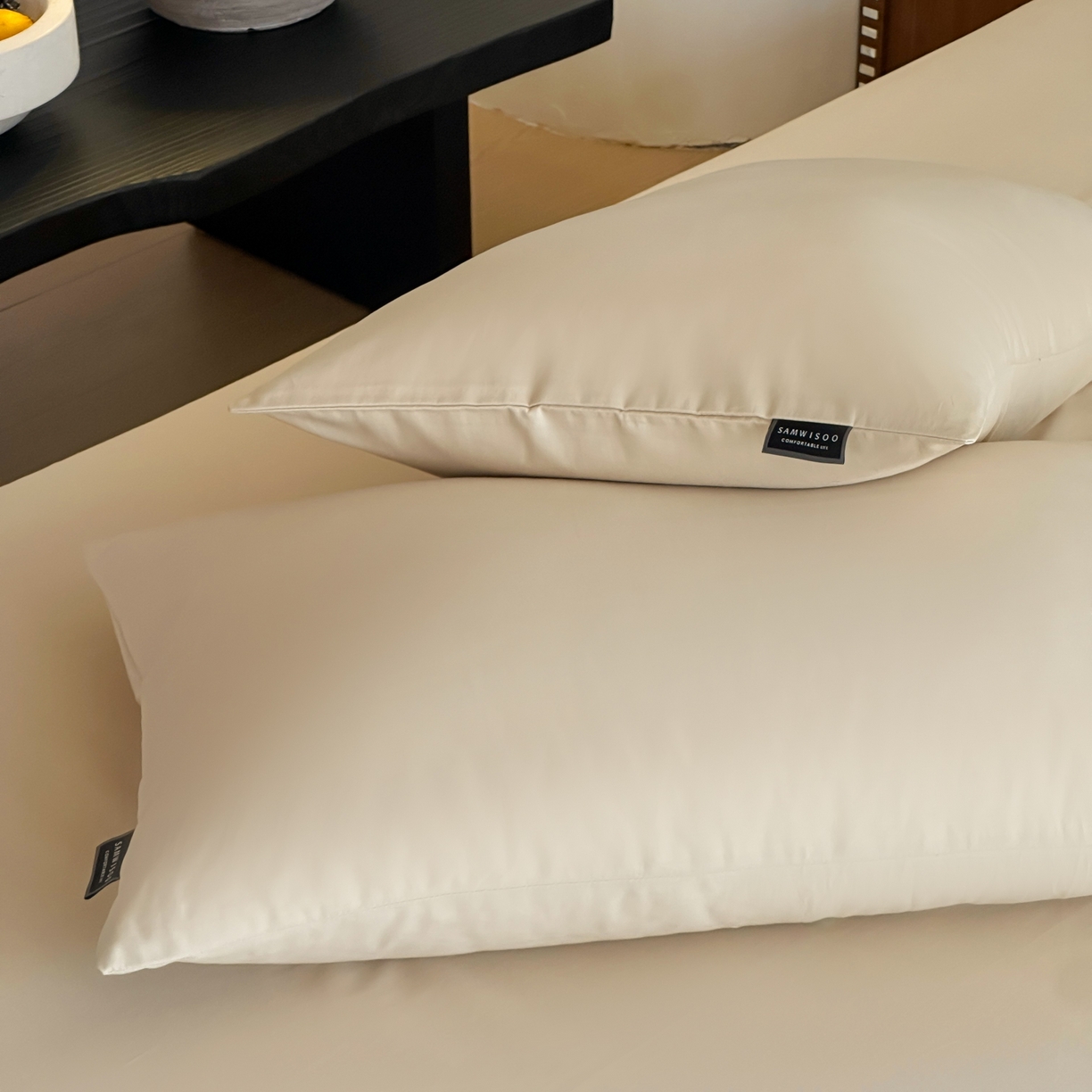 91家纺网 家纺一手货源 找家纺 三味舒屋 2025新款50支磨毛长绒棉纯棉纯色单枕套枕套单件-长期主义 曲奇